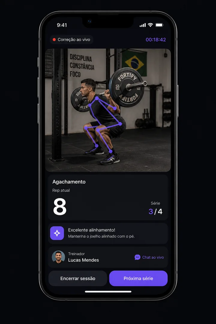 Correção de forma ao vivo no app do aluno